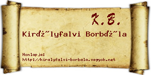 Királyfalvi Borbála névjegykártya