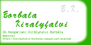 borbala kiralyfalvi business card