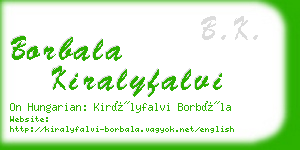 borbala kiralyfalvi business card